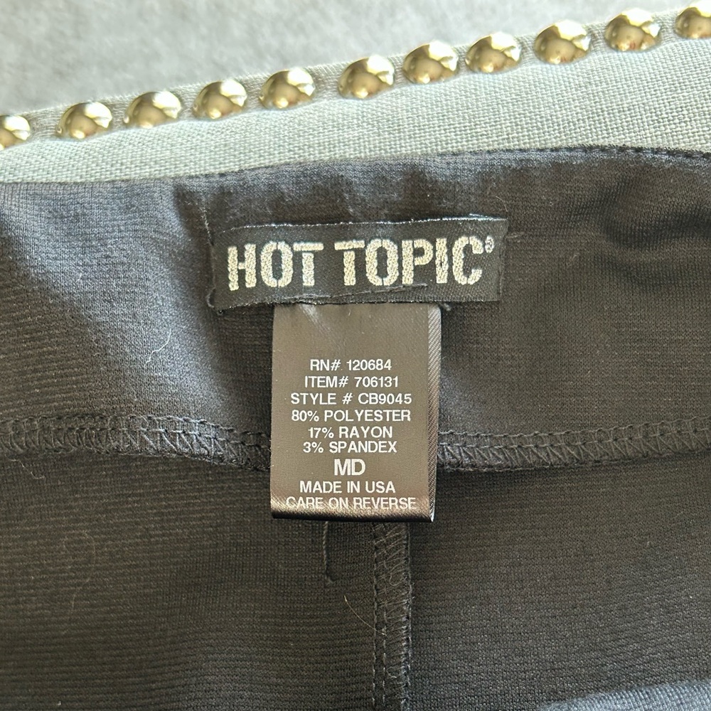 Hot Topic Black Mini Skirt Triple Zippers Stretch Goth Grunge Size M - Picture 6 of 9